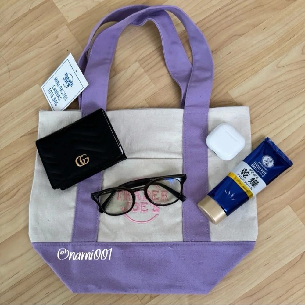 Viral Trader Joe’s Limited Edition Pastel Lavender Mini Canvas Tote - Picture 2 of 3